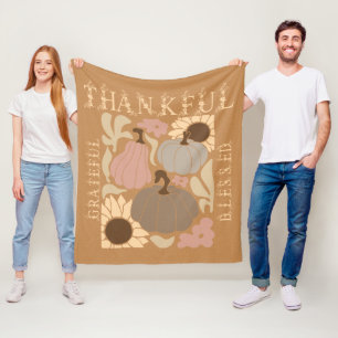 Boho Fall dankbar Nochmals gesegneter Erntedank Fleecedecke