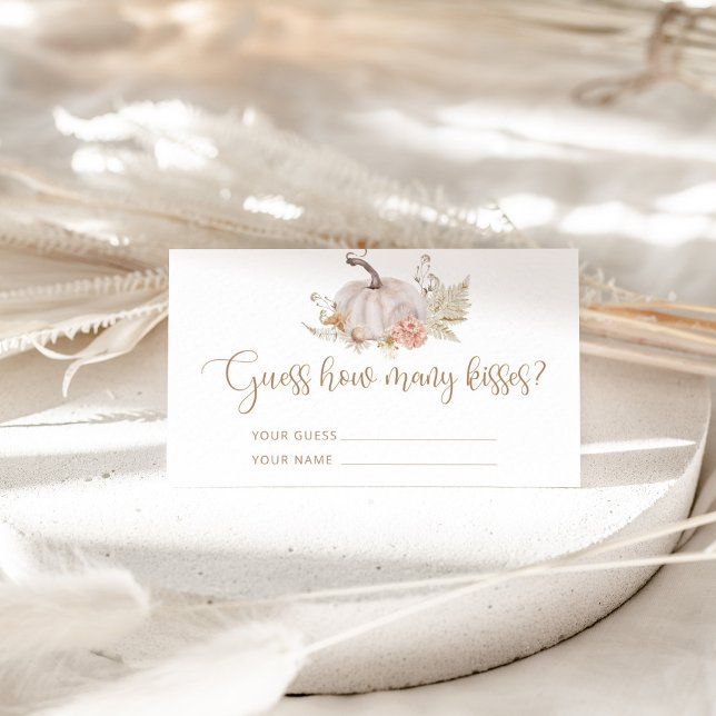 Boho Fall erraten, wie viele Küsse Bridal Spiel en Begleitkarte (Von Creator hochgeladen)