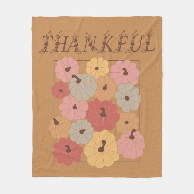 Boho Fall Farmhouse Danksagend Season Erntedank Fleecedecke (Vorderseite)