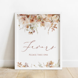 Boho Fall Floral Baby Duwer Lieblings-Schild Poster