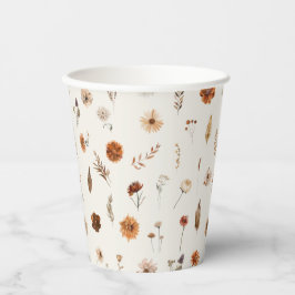 Boho Fall Floral Baby Shower  Pappbecher