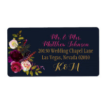 Boho Fall Floral Bouquet Wedding Label