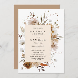 Boho Fall Floral Bridal Showeuse Invitation