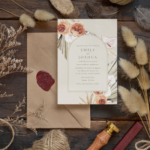 Boho Fall Floral Digital Wedding Einladung