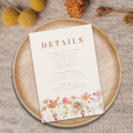 Boho Fall Floral Terracotta Hochzeit Details Begleitkarte