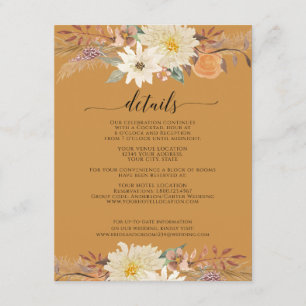 BOHO Fall Floral Watercolor Bio Earthy Mustard Begleitkarte
