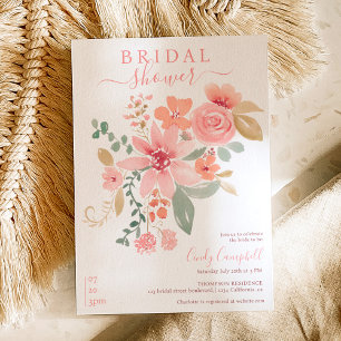 Boho Fall florales Aquarell-Brautparty Einladung