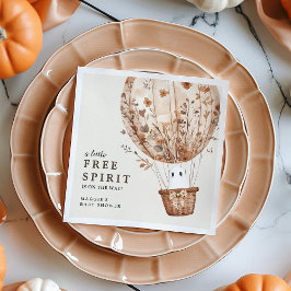 Boho Fall Ghost Wildflower Halloween Baby Shower Serviette