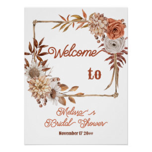 Boho Fall in Liebe Blumenladen Brautparty Willkomm Poster