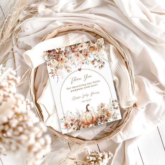 Boho Fall in Liebe Wildblume Babydusche Dankeskarte (Von Creator hochgeladen)