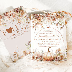 Boho Fall in Liebe Wildblume Babydusche Einladung