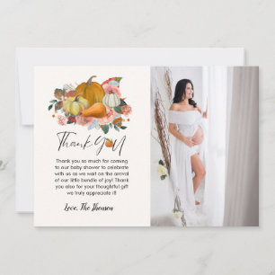 Boho Fall Kürbis Babydusche Dank Karte