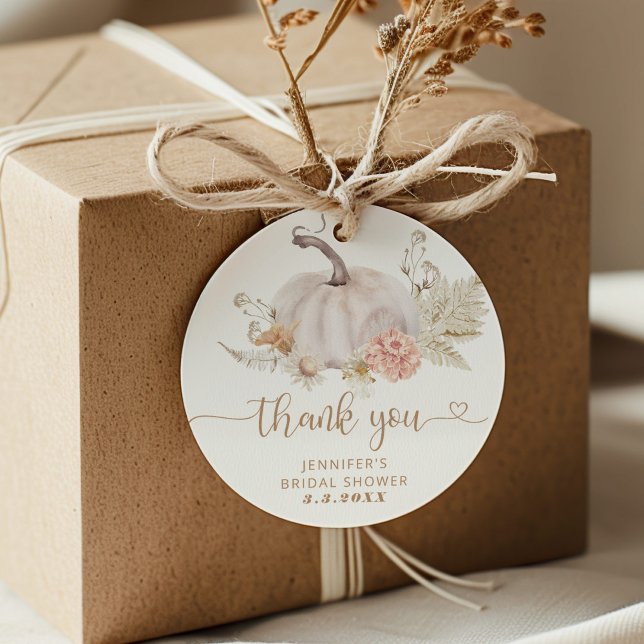 Boho Fall Kürbis danke Ihnen Tag Geschenkanhänger (Von Creator hochgeladen)