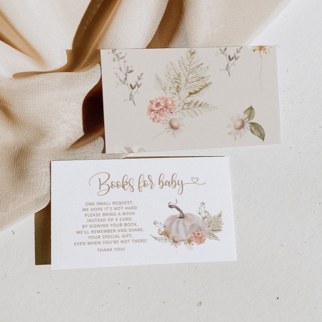 Boho Fall Kürbisbücher für Baby-Ticket-Gehäuse Begleitkarte (Von Creator hochgeladen)