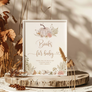 Boho Fall Kürbisbücher für Babyposter Poster