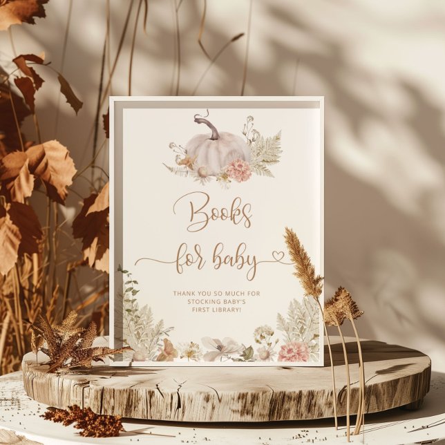 Boho Fall Kürbisbücher für Babyposter Poster (Von Creator hochgeladen)