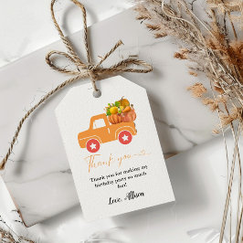 Boho Fall Kürbiswagen vielen Dank Geburtstag Geschenkanhänger