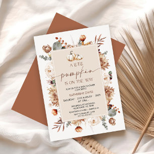Boho Fall Little Pumpkin Baby Shower Einladung