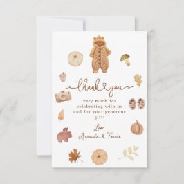 Boho Fall Minimalistisch moderne neutrale Babydusc Dankeskarte