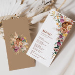 Boho Fall Pampas Floral Wedding Menu Cards Einladung<br><div class="desc">Diese schöne boho-inspiriert Menükarte wird eine perfekte Touch zu Ihrer Hochzeit / besondere Anlass. Das elegante Design besticht durch rustikale Aquarellfarben,  Pampas-Gras und üppige tropische Vegetation,  ergänzt durch moderne Typografie.</div>