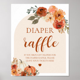 Boho Fall Pumpkin Baby Duschkabine Windeln Raffle  Poster