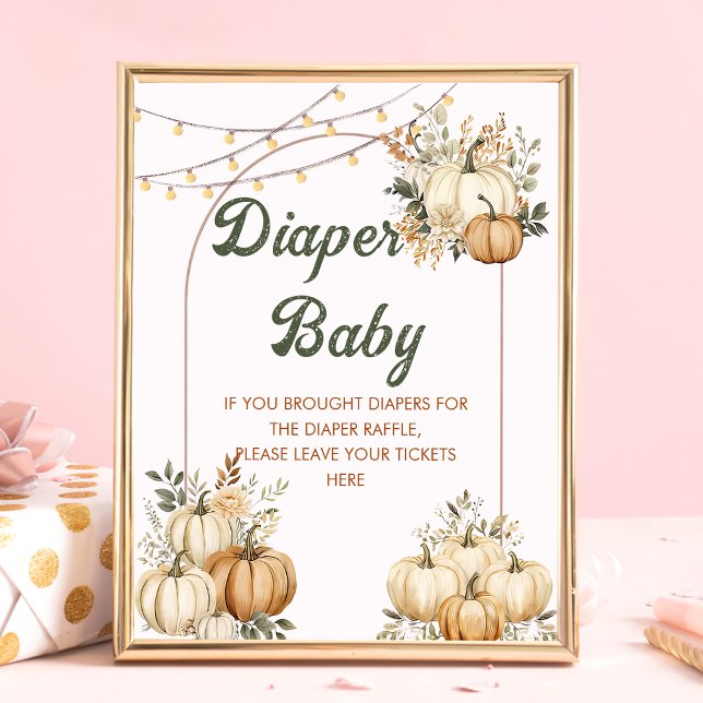 Boho Fall Pumpkin Baby Duschkabine Windelwanne Win Poster (Von Creator hochgeladen)