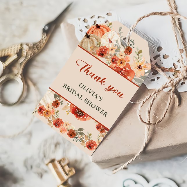 Boho Fall Pumpkin Brautparty Gefallen Vielen Dank Geschenkanhänger (Von Creator hochgeladen)