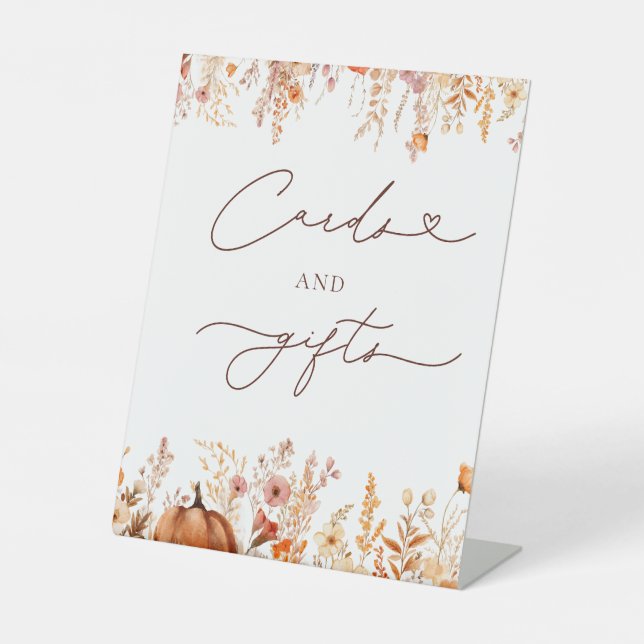 Boho Fall Pumpkin Brautparty Sockelschild (Vorderseite)