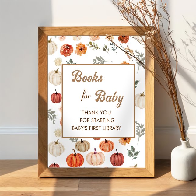 Boho Fall Pumpkin Bücher für Baby Poster (Von Creator hochgeladen)