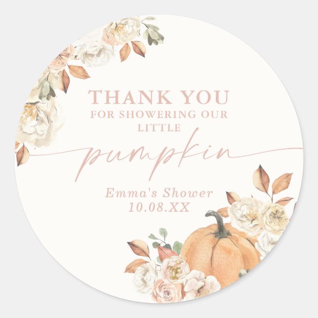 Boho Fall Pumpkin Danke, dass du Sticker hast (Vorderseite)