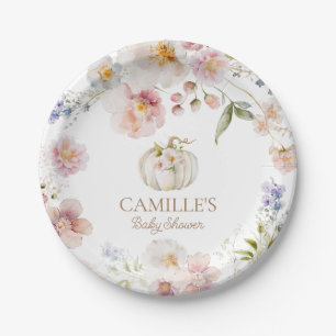 Boho Fall Pumpkin Girl Babydusche Teller