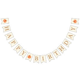 Boho Fall Pumpkin Happy Birthday Wimpelkette