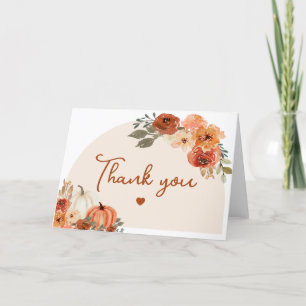 Boho Fall Pumpkin Herbst Brautparty Dankeskarte
