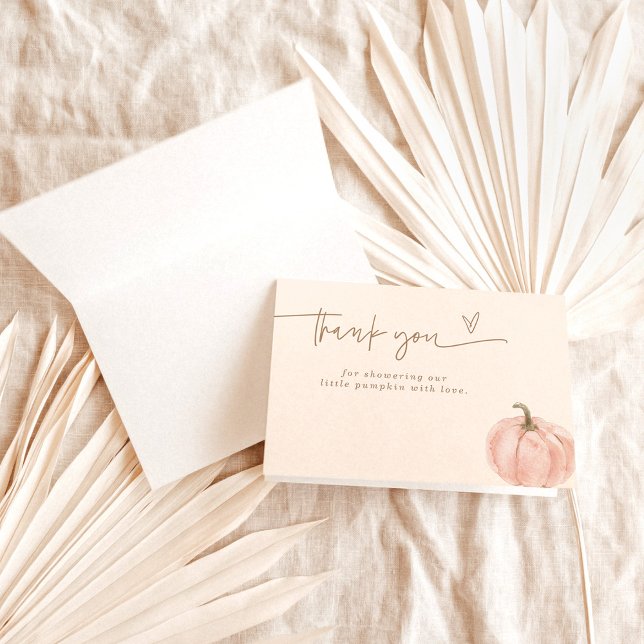 Boho Fall Pumpkin Vielen Dank Karte, Pink Baby Dus Dankeskarte (Von Creator hochgeladen)