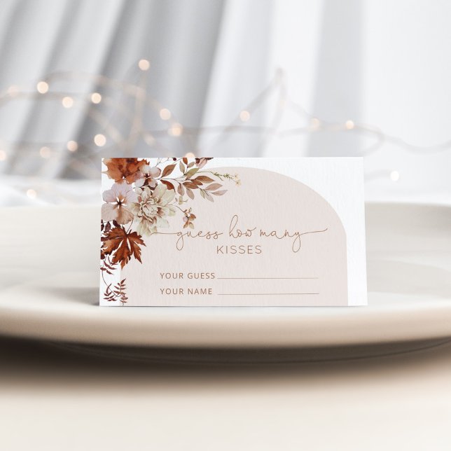 Boho Fall Rate, wie viele Küsse Bridgame Begleitkarte (Von Creator hochgeladen)