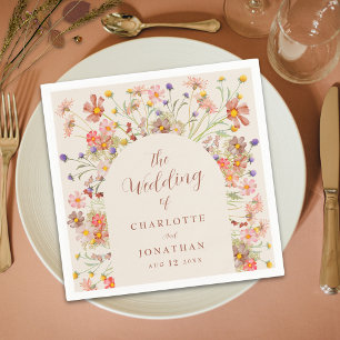 Boho Fall Rustikale Wildblume Blumenstrauß Hochzei Serviette