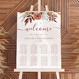 Boho Fall Terracotta-Blume Hochzeitssattel Poster