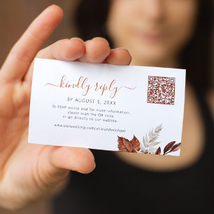 Boho Fall terracotta Foliage Hochzeit online uAwg Begleitkarte