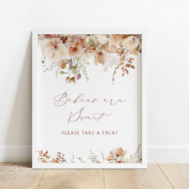 Boho Fall Wasserfarbe Blumenbabys sind ein süßes Z Poster