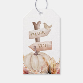 Boho Fall White Pumpkin Vielen Dank Geschenkanhänger