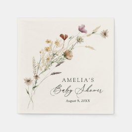 Boho Fall Wildblume Babydusche Serviette