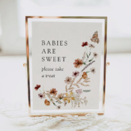 Boho Fall Wildblume Babys sind süße Zeichen Poster