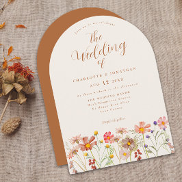 Boho Fall Wildblume Terracotta Wedding Einladung