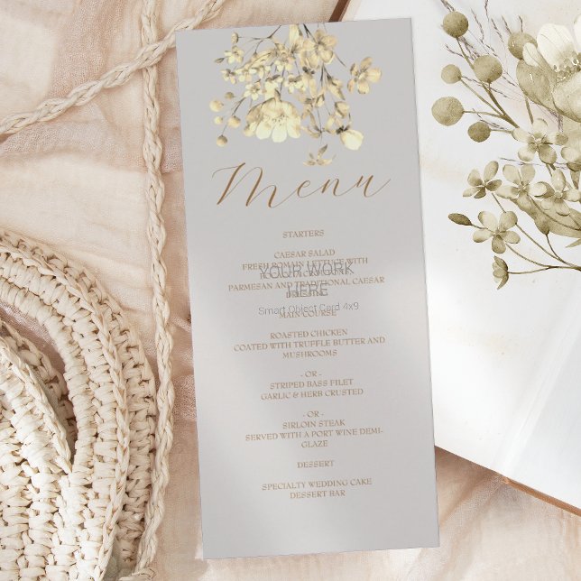 Boho Fall Wildblume Wedding Menu Menükarte (Von Creator hochgeladen)