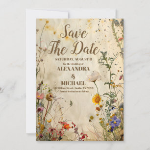 Boho Fall Wildblume Wedding Save The Date