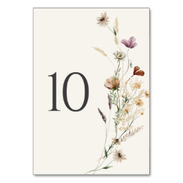 Boho Fall Wildblume Wedding Tischnummer