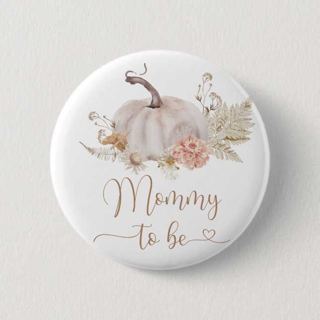 Boho fällt Kürbis Mommy zum Button (Vorderseite)