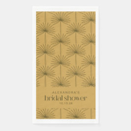 Boho Fan Palm Leaf Botanisches Senf-Brautparty Serviette