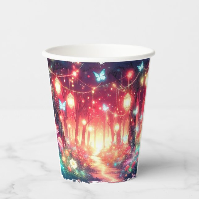 Boho Fantasy Enchanted Forest Baby Shower Pappbecher (Vorderseite)