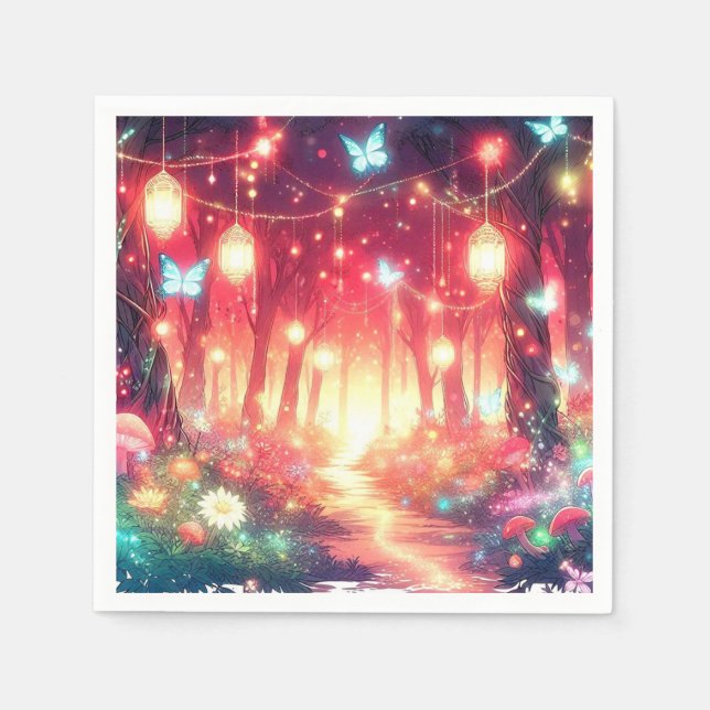 Boho Fantasy Enchanted Forest Baby Shower Serviette (Vorderseite)